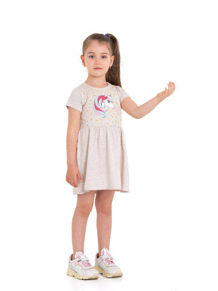 Bicycle Collar Printed Baby Girl Dress - 9