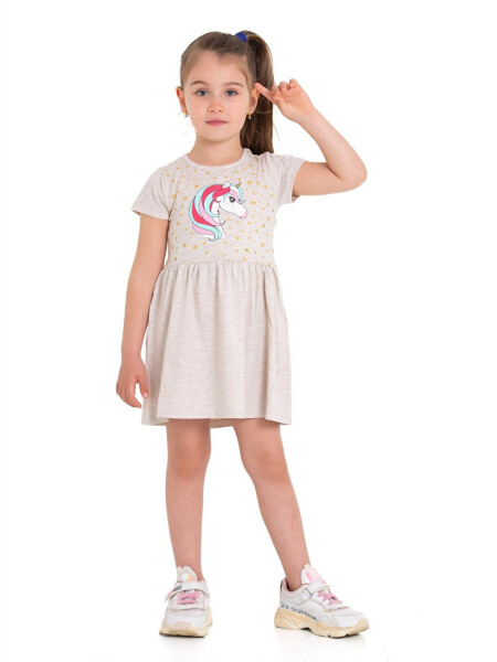 Bicycle Collar Printed Baby Girl Dress - 10