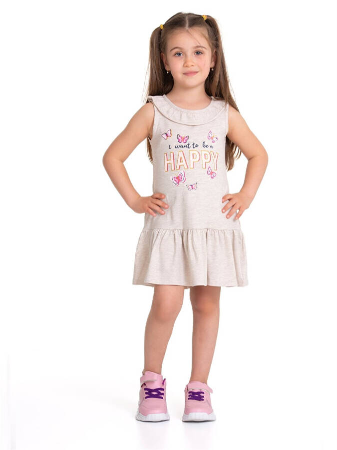 Bicycle Collar Printed Baby Girl Dress - 5