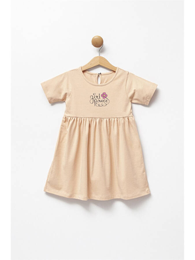 Bicycle Collar Printed Baby Girl Dress - 4