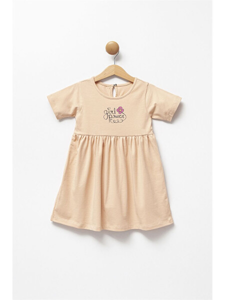 Bicycle Collar Printed Baby Girl Dress - 1