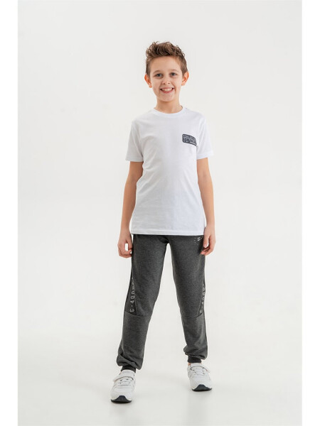 Bicycle Collar Printed Short-Sleeved Boys' T-Shirt and Sweatpants Set - 4