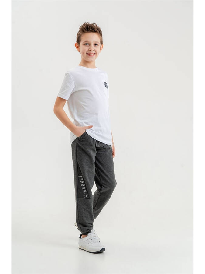 Bicycle Collar Printed Short-Sleeved Boys' T-Shirt and Sweatpants Set - 5