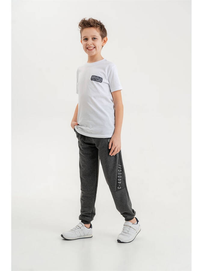 Bicycle Collar Printed Short-Sleeved Boys' T-Shirt and Sweatpants Set - 6