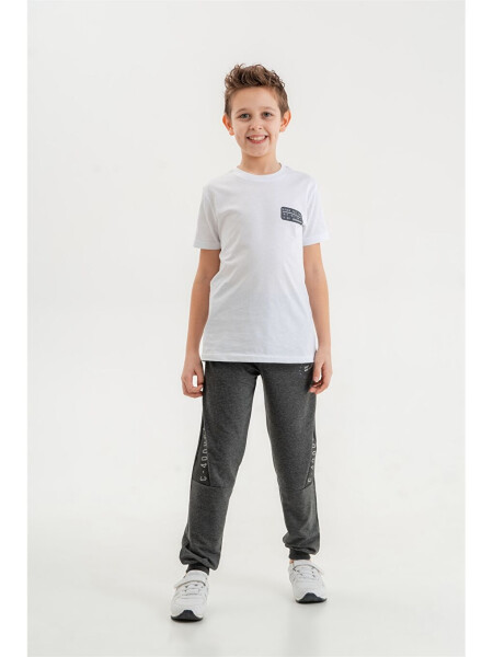 Bicycle Collar Printed Short-Sleeved Boys' T-Shirt and Sweatpants Set - 1