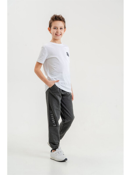 Bicycle Collar Printed Short-Sleeved Boys' T-Shirt and Sweatpants Set - 2