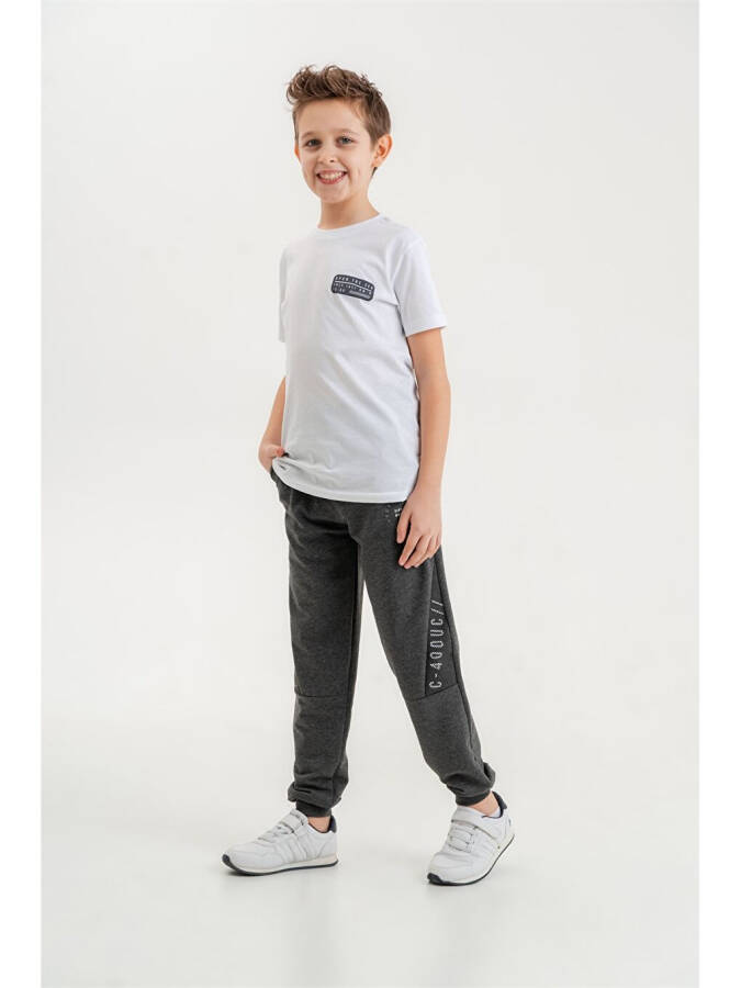 Bicycle Collar Printed Short-Sleeved Boys' T-Shirt and Sweatpants Set - 3