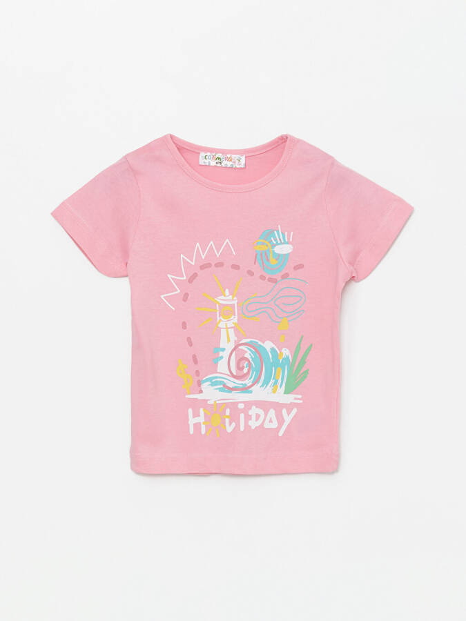 Bicycle Neck Baby Girl T-Shirt and Sweatpants - 2