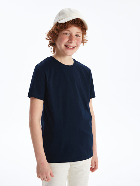 Bicycle Neck Basic Short Sleeve Boys T-Shirt - 1