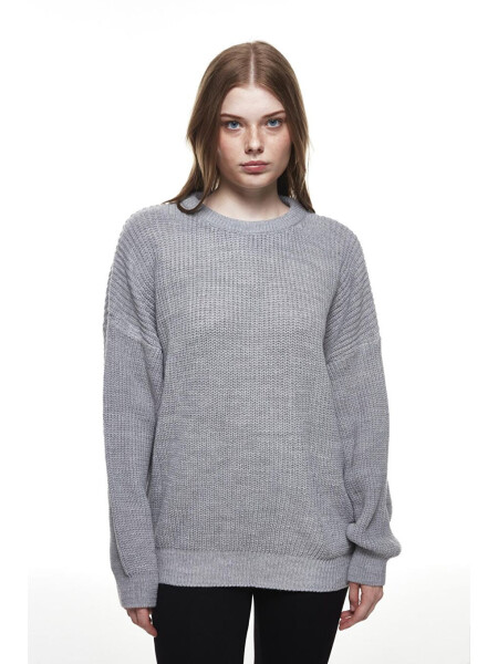 Bicycle Neck Knit Sweater Grey - 8