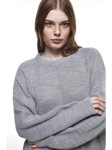 Bicycle Neck Knit Sweater Grey - 9