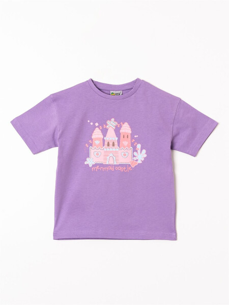 Bicycle Neck Printed Baby Girl T-Shirt - 1