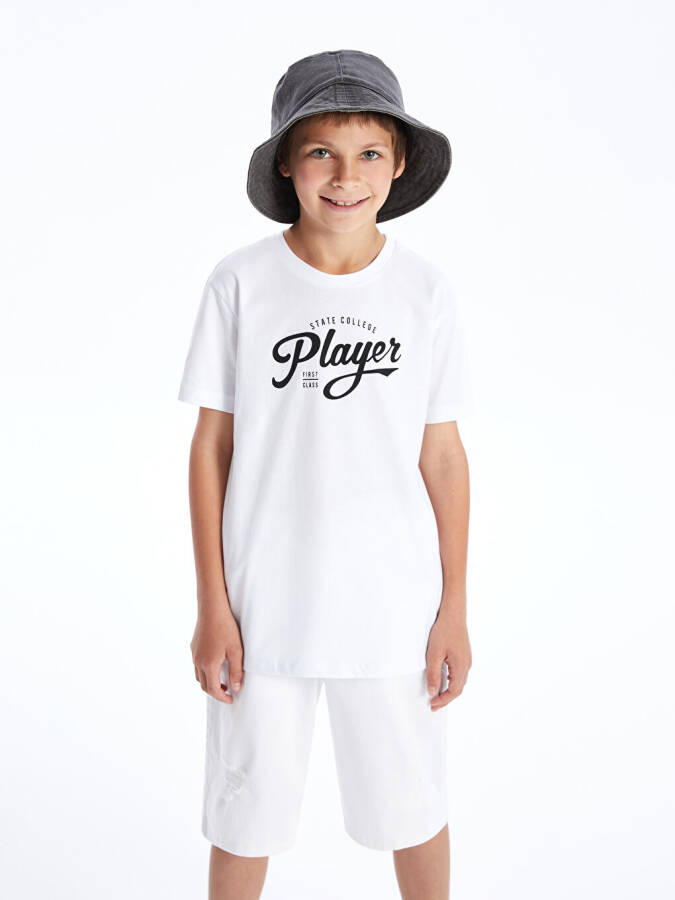 Bicycle Neck Printed Short-Sleeved Boys T-Shirt - 1