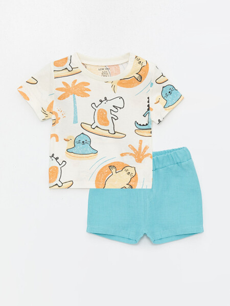 Bicycle Print Baby Boy T-Shirt and Shorts 2-Piece Set - 1