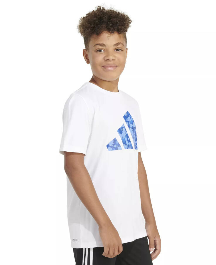 Big Boys Short Sleeve Pebble Camo Logo Polyester T-Shirt White W Blue - 3