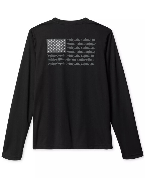 Big Boys Y Terminal Tackle PFG Fish Flag Long Sleeve T-shirt Black, Gray - 2