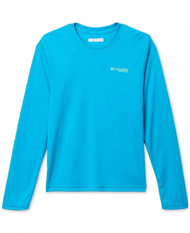 Big Boys Y Terminal Tackle PFG Fish Flag Long Sleeve T-shirt Ocean Blue - 1