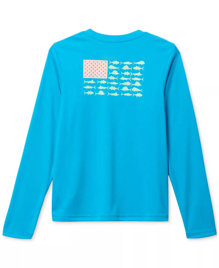 Big Boys Y Terminal Tackle PFG Fish Flag Long Sleeve T-shirt Ocean Blue - 2