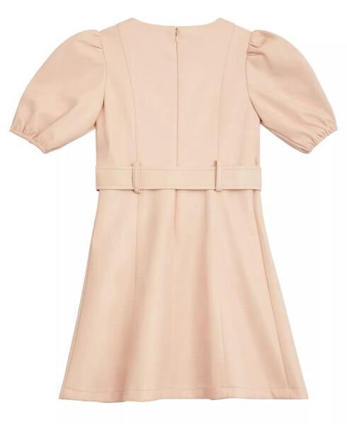 Big Girls Sleeve Belted Dress Pink - 2