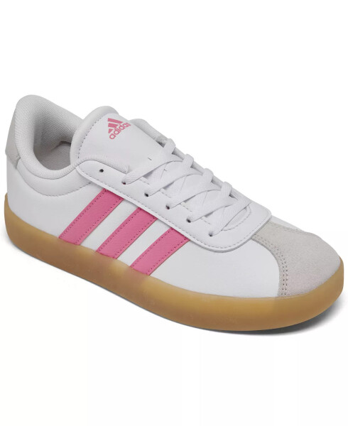 Big Girls VL Court 3.0 Casual Sneakers from Finish Line in White/Pink. - 1