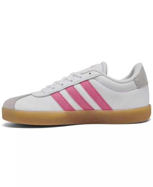 Big Girls VL Court 3.0 Casual Sneakers from Finish Line in White/Pink. - 4