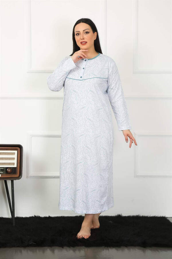 Big Long Sleeve Oil Mother Nightgown 1359 - 4