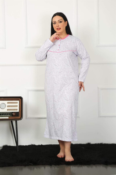 Big Long-Sleeved Fuchsia Maternity Nightgown 1359 - 1