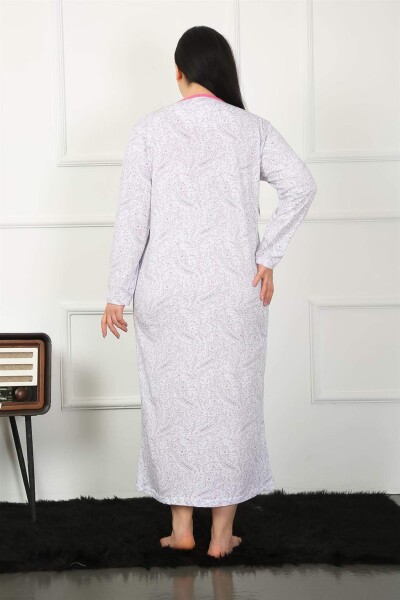 Big Long-Sleeved Fuchsia Maternity Nightgown 1359 - 3