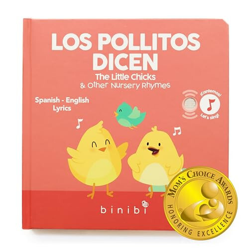 Binibi Spanish Musical Book for Babies & Toddlers 1-3 Los Pollitos Dicen & Other Nursery Rhymes | Spanish Learning for Kids | Bilingual Children's Book | Sound Book | Libro en español para bebés - 1