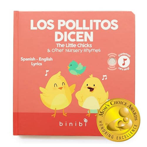 Binibi Spanish Musical Book for Babies & Toddlers 1-3 Los Pollitos Dicen & Other Nursery Rhymes | Spanish Learning for Kids | Bilingual Children's Book | Sound Book | Libro en español para bebés - 1