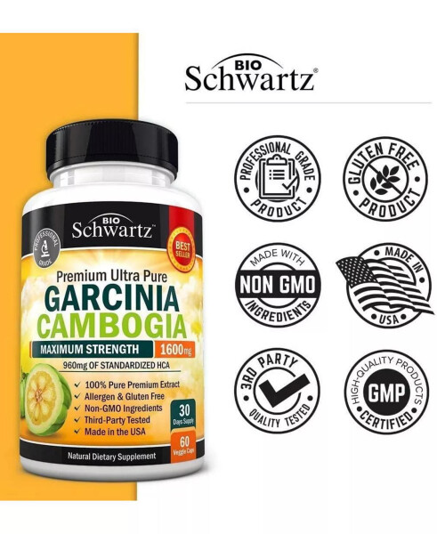 Bio Schwartz Garcinia Cambogia 1600mg 60 Capsules No Color - 2