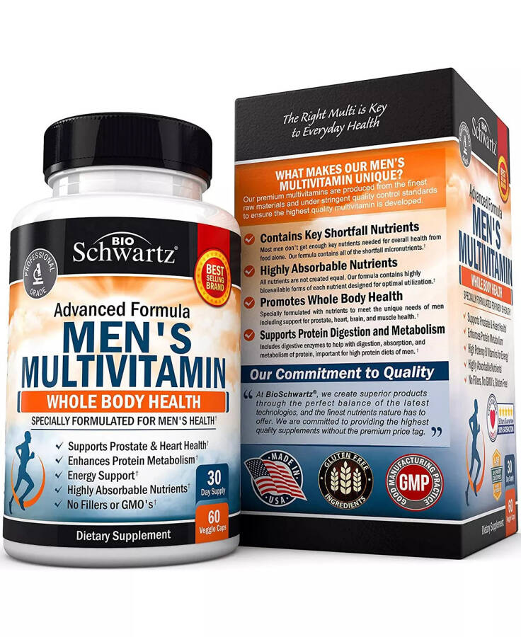 Bio Schwartz Men's Multivitamin 60 Capsules No Color - 3