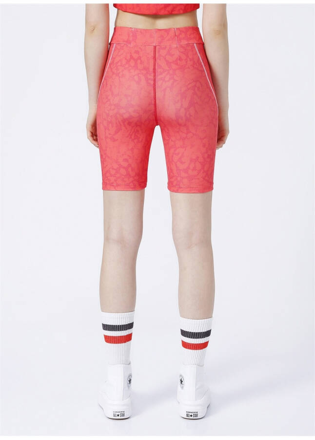 Biondina X Boyner, high-waisted, patterned red women's leggings. - 11