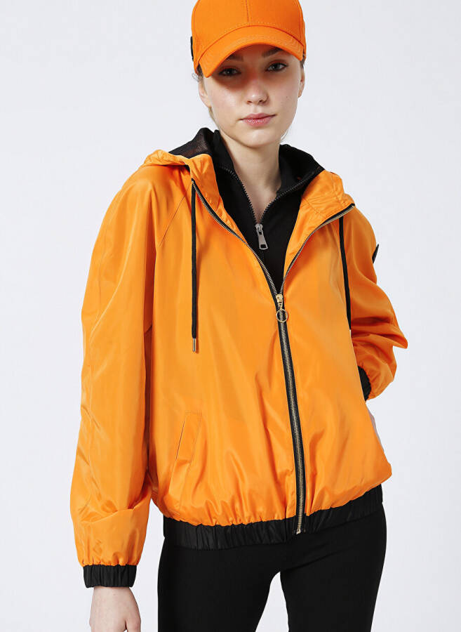 Biondina X Boyner Orange Hooded Women's Basic Thin Jacket KESHA - 8