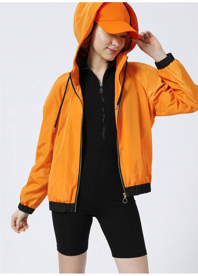 Biondina X Boyner Orange Hooded Women's Basic Thin Jacket KESHA - 26