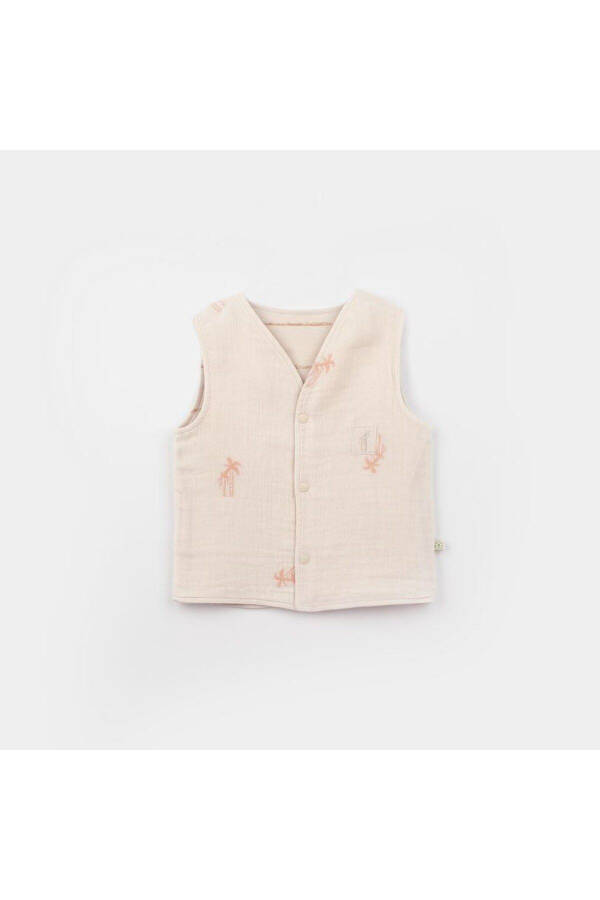 Biorganic Hello Safari Cotton Baby Vest 61496 Ecru Terracotta - 1