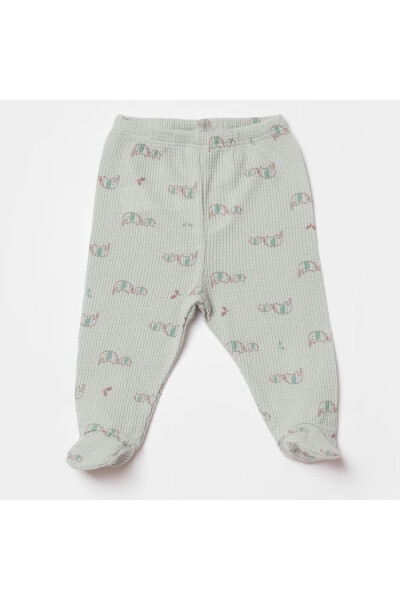 Biorganic Waffle I Love My Mama Slipper Pants 57893 Beige-mint - 4