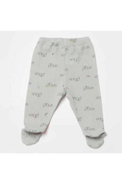 Biorganic Waffle I Love My Mama Slipper Pants 57893 Beige-mint - 5