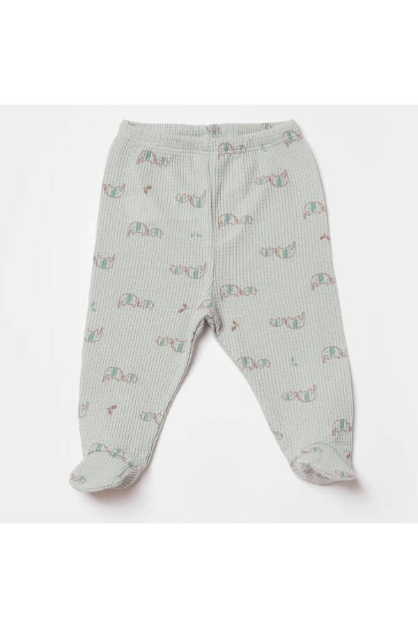 Biorganic Waffle I Love My Mama Slipper Pants 57893 Beige-mint - 1