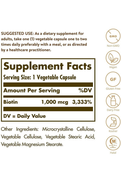 Biotin 1000 Mcg 100 Vegetarian Capsules - 2