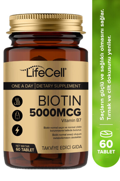 Biotin 5000 Mcg - Hair and Nail Vitamin Supplement - 1