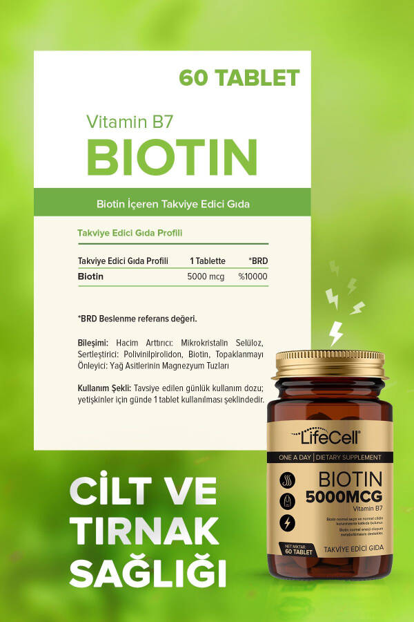 Biotin 5000 Mcg - Hair and Nail Vitamin Supplement - 3