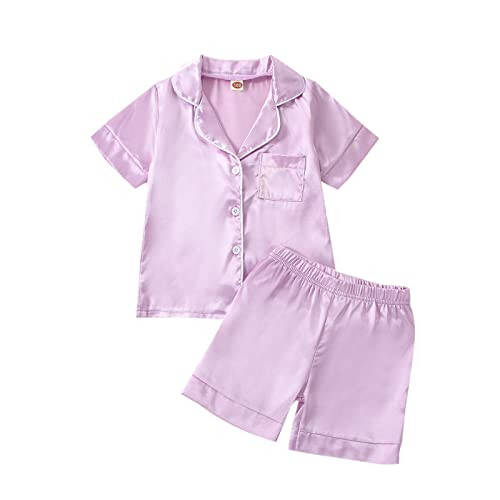 Bir ochilishi Bolalik Qizcha Bolalar Pijama Satin Toddler Pijama Tugmachali Uyqu Kostyumi Bolalar Pijama To'plami Bolalar Pijama Qizlar Pjs - 22