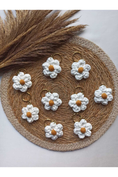 Birthday, Wedding, Henna, Engagement Woven Daisy Model Keychain 10 Pieces - 6