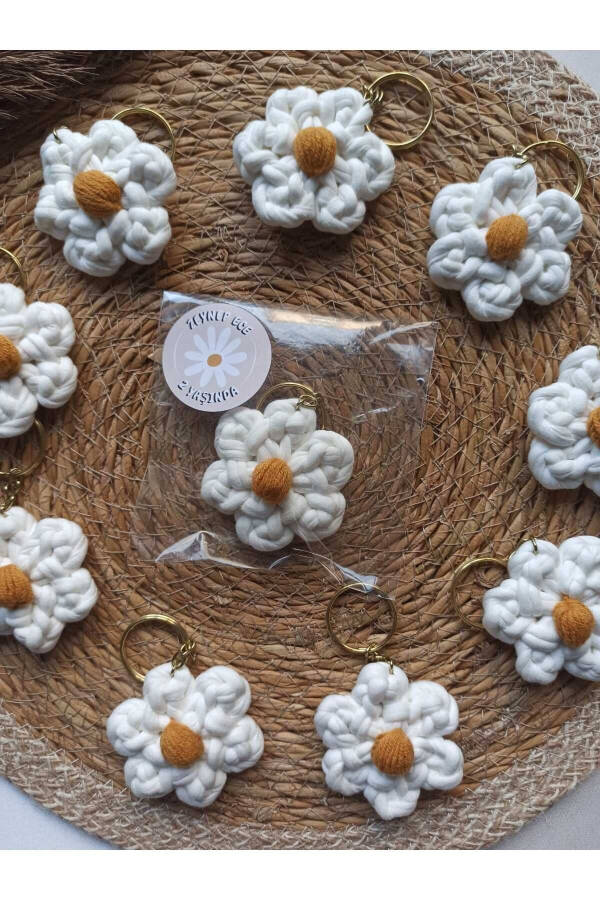 Birthday, Wedding, Henna, Engagement Woven Daisy Model Keychain 10 Pieces - 8