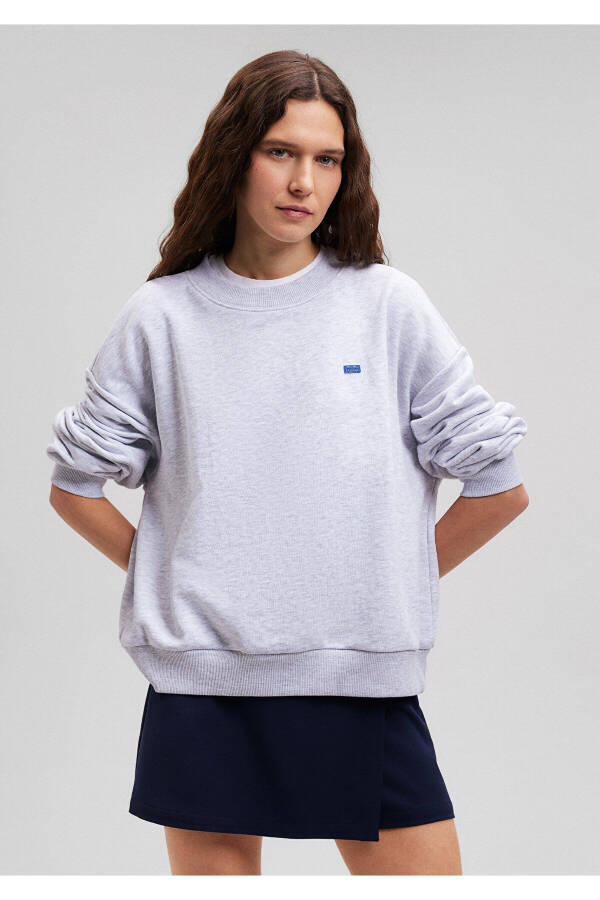 Bisiklet Yaka Basic Gri Sweatshirt 1S10087-80196 - 9