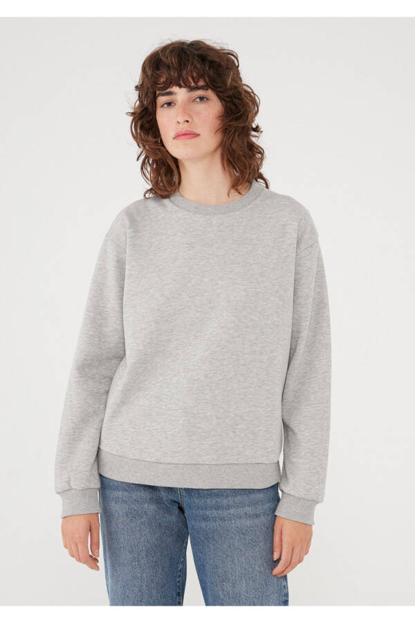 Bisiklet Yaka Gri Sweatshirt 8816126-34686 - 3