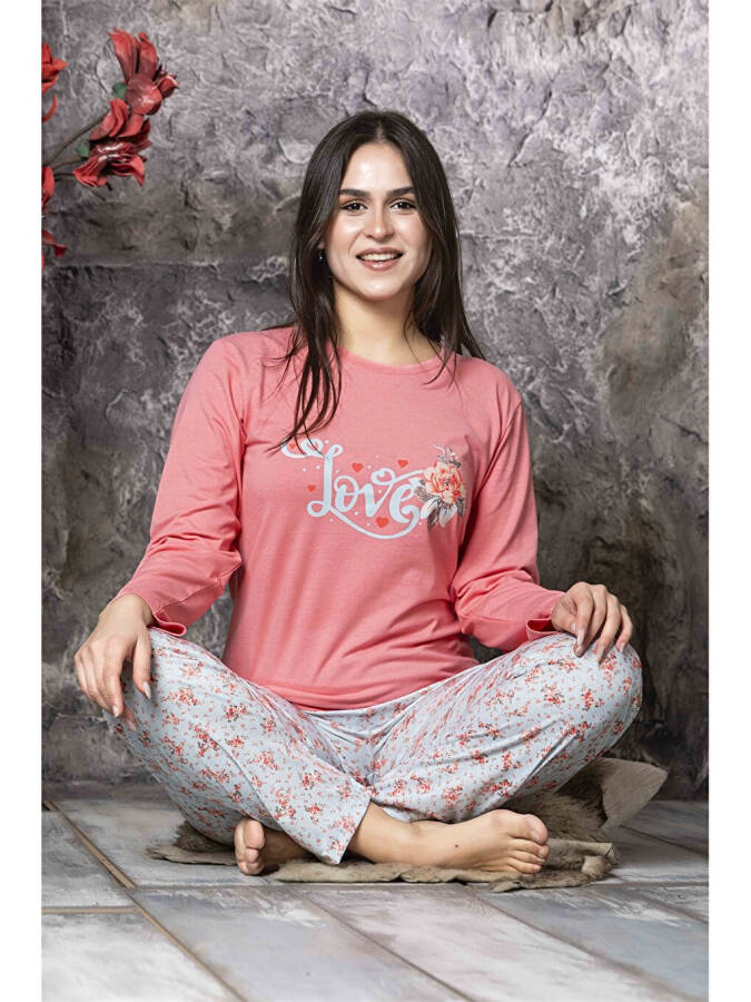 Bisiklet Yaka Kadın Pijama Takım - 1