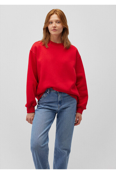 Bisiklet Yaka Kırmızı Basic Sweatshirt 1610198-80791 - 23