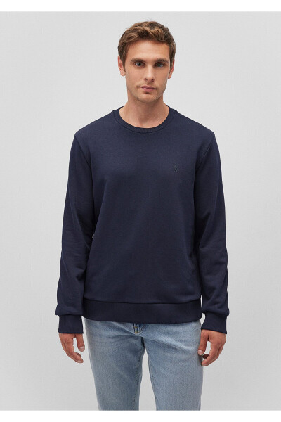 Bisiklet Yaka Lacivert Basic Sweatshirt 065751-29743 - 15